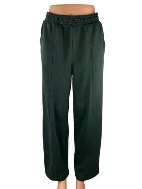 GAP Green Fleece High Rise Straight Leg Track Athletic Trousers Sweat Pants Sz S